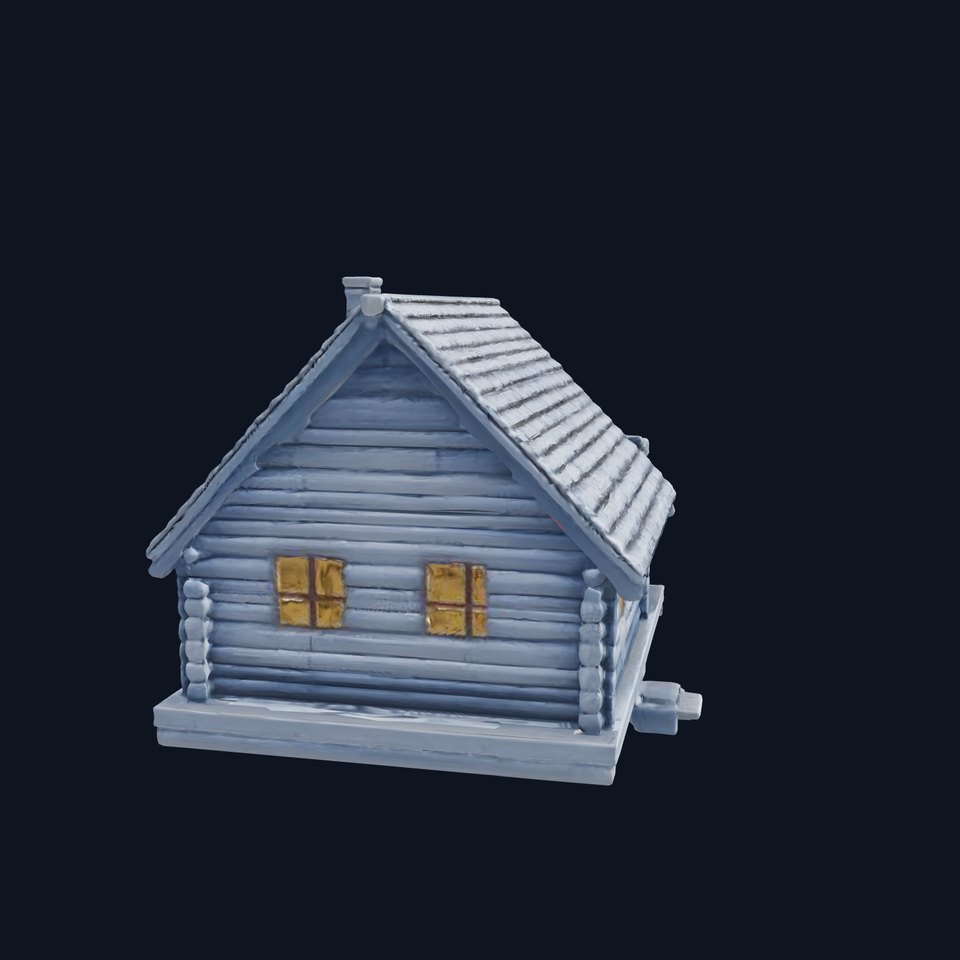 Stylized A-frame Cabin with Glowing Accents model pack